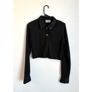 Vintage Ecru Cropped Button Cardigan Shrug Preppy Minimal Chic Luxury Academia‎